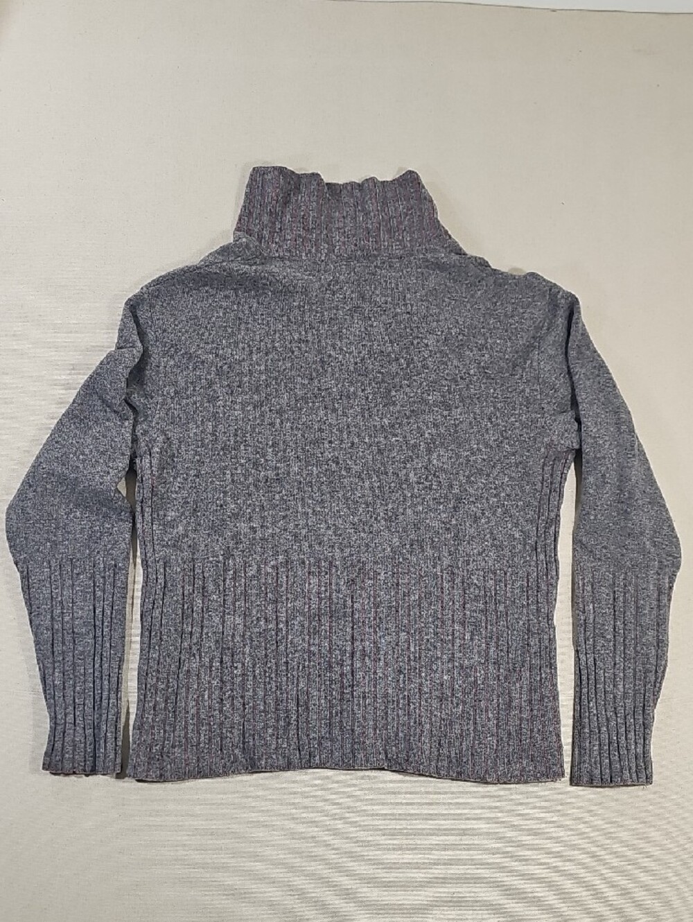 Versace Jeans Collection Gray Ribbed Mock-Collar Sweater with Pink Crest - Picture 4 of 6